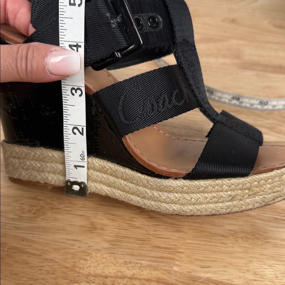 Coach Black Espadrille wedged Sandals - Picture 2 of 16